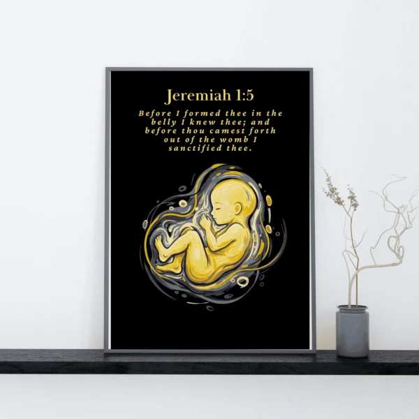 Before I Formed You in the Womb Nursery Decor, Jeremiah 1:5 Nursery Art Print – Minimalist Christian Nursery Wall Art for Baby Rooms