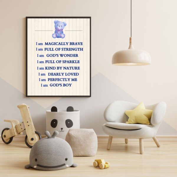 I Am Positive Affirmation Nursery Art for Boys, Circus Nursery Decor | Vintage Style Nursery Wall Prints, Boys