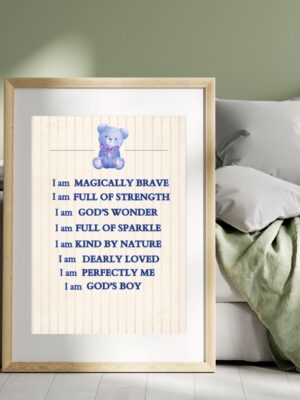 I Am Positive Affirmation Nursery Art for Boys, Circus Nursery Decor | Vintage Style Nursery Wall Prints, Boys