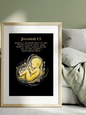 Before I Formed You in the Womb Nursery Decor, Jeremiah 1:5 Nursery Art Print – Minimalist Christian Nursery Wall Art for Baby Rooms