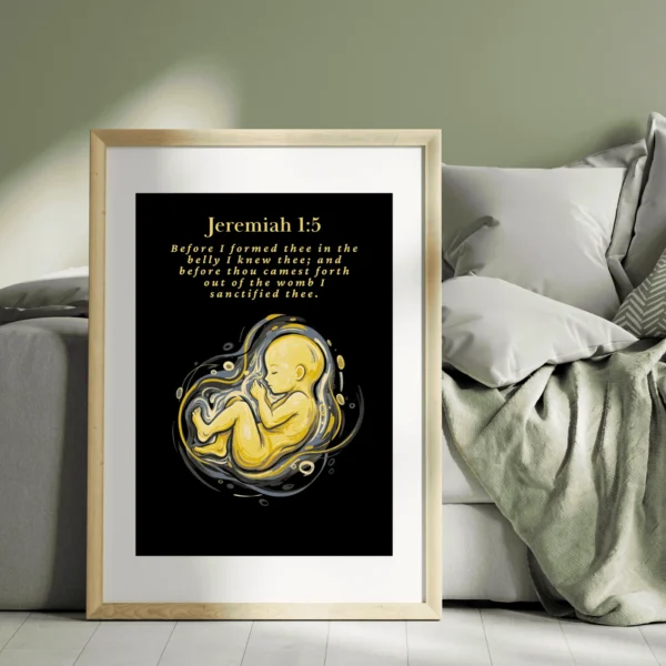 Before I Formed You in the Womb Nursery Decor, Jeremiah 1:5 Nursery Art Print – Minimalist Christian Nursery Wall Art for Baby Rooms
