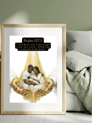 Christian Nursery Wall Art, Psalm 127:3 – Children Are a Gift from the Lord, Minimalist Baby Bible Quote  Art Print for Modern Nurseries