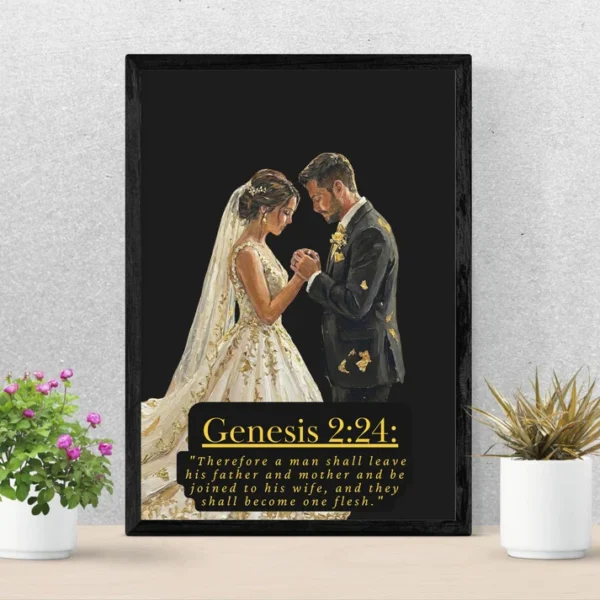 Wedding Blessing Gift Art Print, Unique Wedding Wall Art Gift, Marriage Blessing for Couples Marriage Gift, Prints Wife To Be Gift Digital Print – Christian Newlywed Digital Print