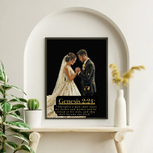 Wedding Blessing Gift Art Print, Unique Wedding Wall Art Gift, Marriage Blessing for Couples Marriage Gift, Prints Wife To Be Gift Digital Print – Christian Newlywed Digital Print