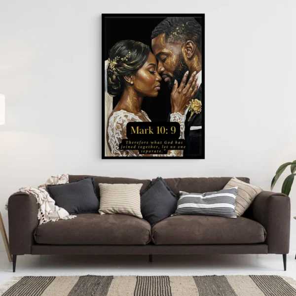 Wives and Husbands Bible Verse Wall Art – Christian Couple Wedding Art Print Gift, Christian Marriage Home Decor