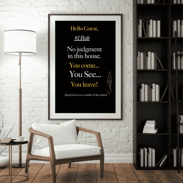 In This House Sign Wall Art, Family Rules Wall Art, Family Quote Wall Art, Funny House Rules Art Decor, Family Living Room Wall Decor, New Home Gift – Christian Home Decor Digital Print