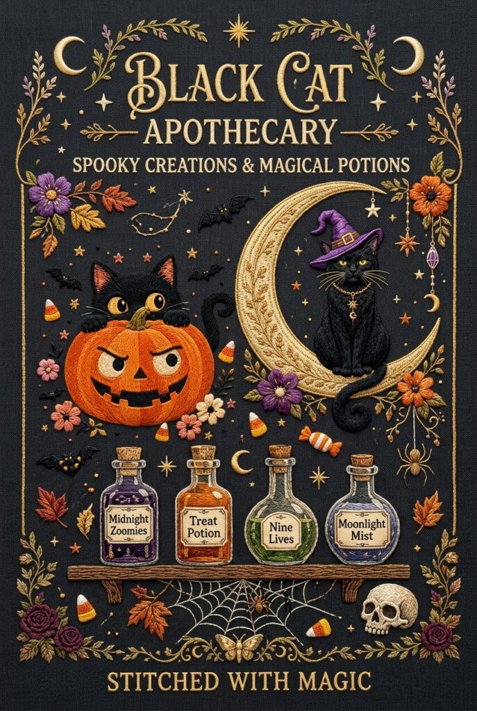 Black Cat Halloween Art Works