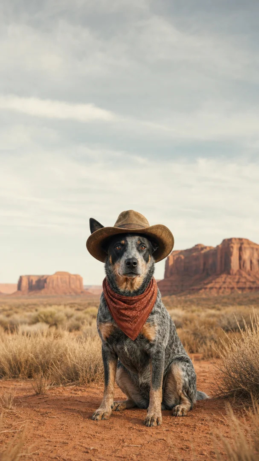Blue Heeler wallpaper aesthetic with western cowboy styling