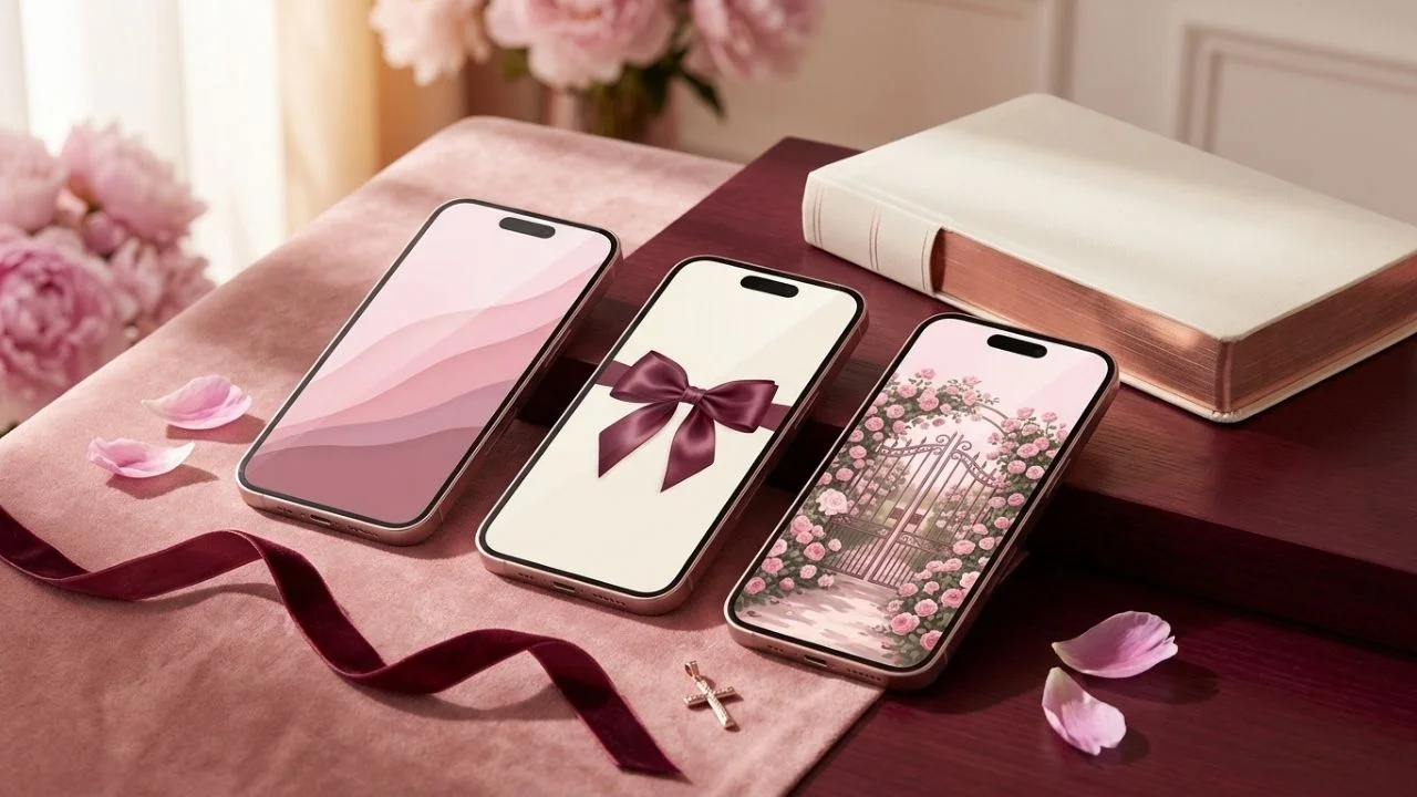 Pink Aesthetic Girly Bible Verse Wallpaper