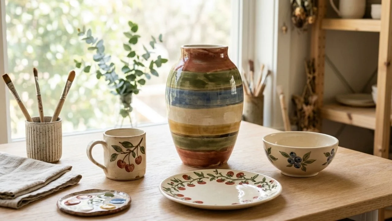 Pottery Painting Ideas for Mugs, Plates, Bowls and Vases