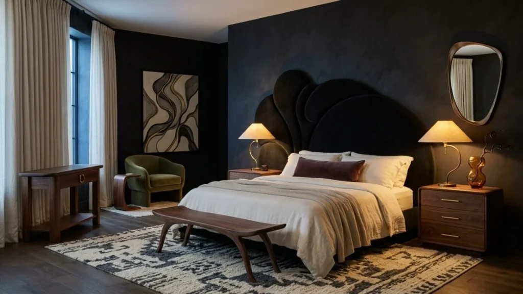 Black Nouveau Bedroom Ideas for a Sophisticated Dark Space