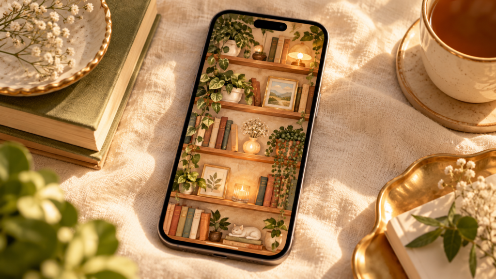 20 Shelf Wallpaper Aesthetic Ideas for a Beautiful Phone Home Screen